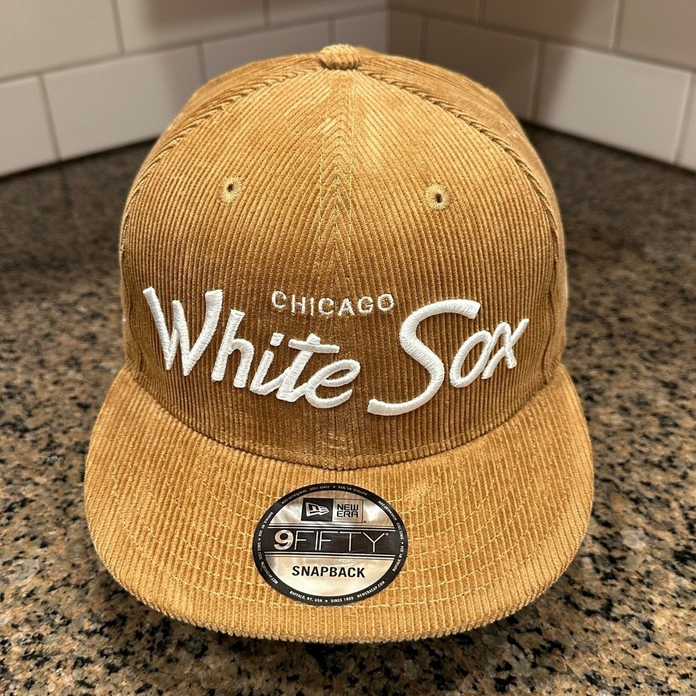 Chicago White Sox New Era 9FIFTY Corduroy Snapback Hat Men's Adjustable Tan New